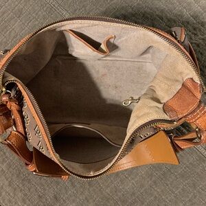 Dooney & Bourke Women’s Leather/Fabric Tan Brown Handbag/Purse